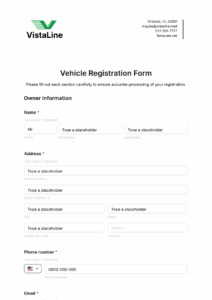 Free Vehicle Registration Form Template To Edit Online