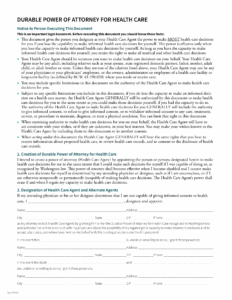 Free Washington Advance Directive Form PDF EForms