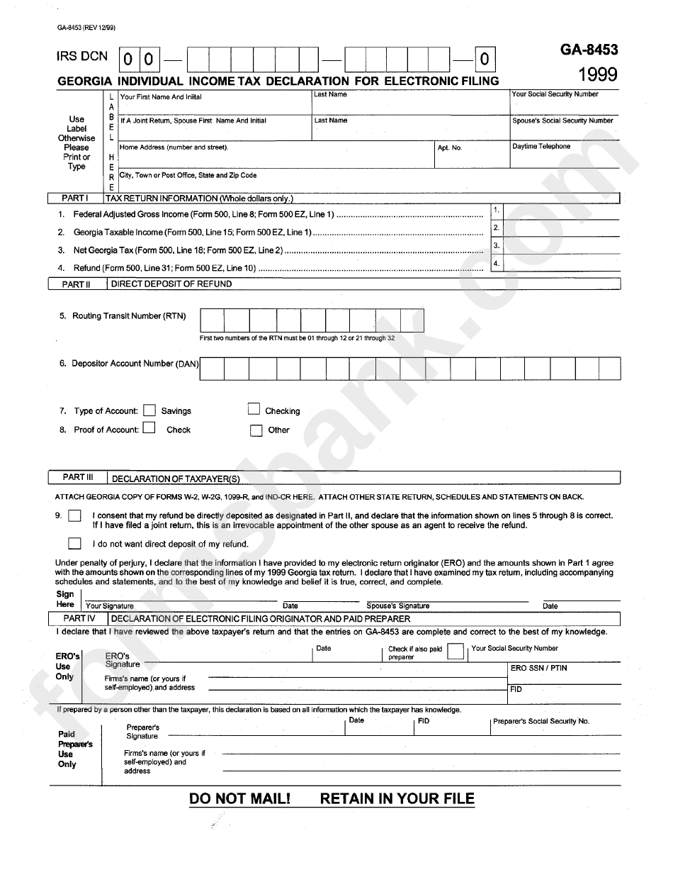 Georgia State Income Tax Forms Form
