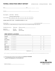 Georgia United Credit Union Direct Deposit Form Fill Online Printable Fillable Blank