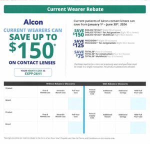 Get Up To A 300 Rebate On Alcon Contact Lenses Sunshine Optometry