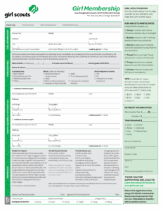 Girl Scout Registration Form Printable allbusinesstemplates