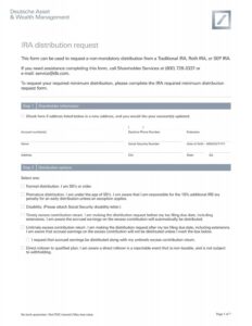 IRA Distribution Request Form DWS Investments