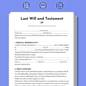 Last Will And Testament Editable Last Will And Testament Template Printable Last Will And Testament Form PDF Instant Download Digital Etsy Canada