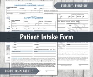 Medical Intake Patient Information Template English Spanish