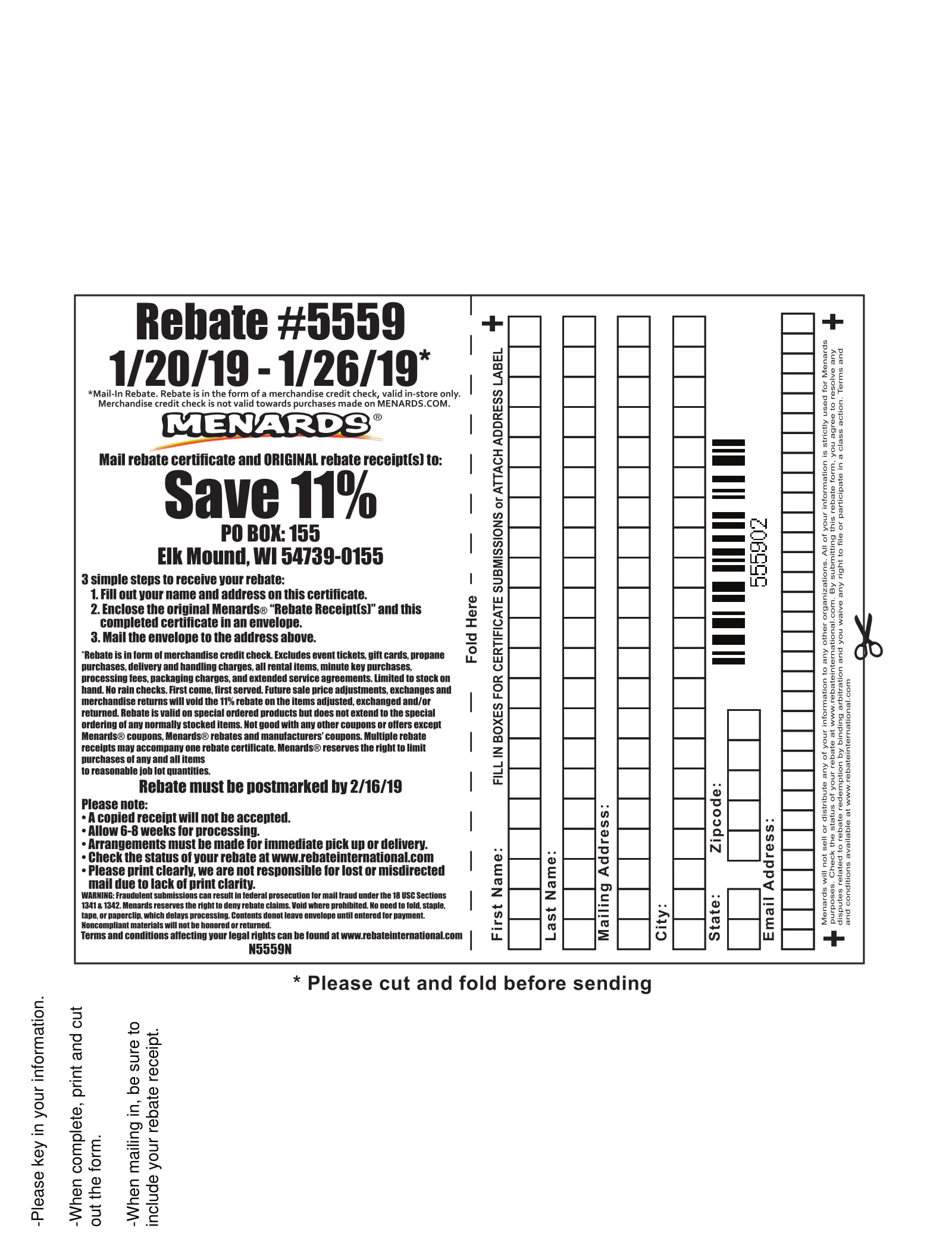 Menard Rebate Form