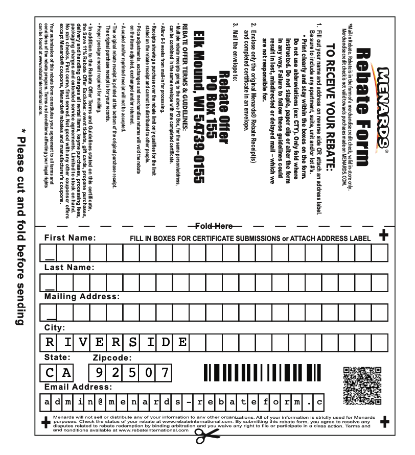 Menards Rebate Form How To Redeem Your Rebate MenardsRebate
