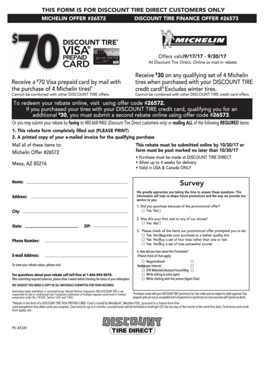 Michelin Rebate Form Printable Pdf Download