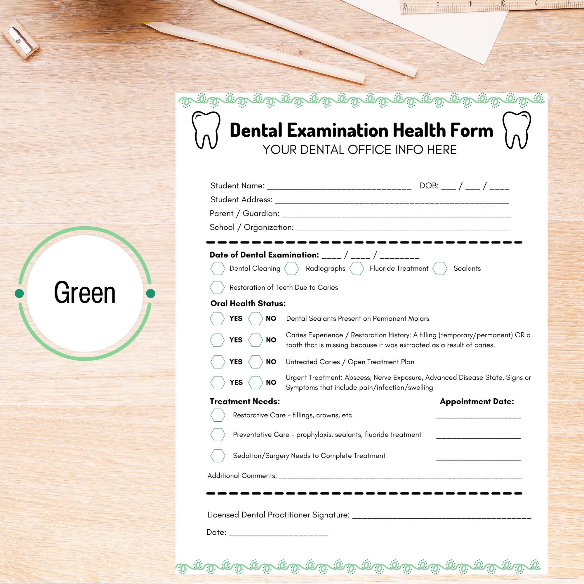 New Patient Forms Printable Dental Medical History Form Template 