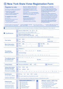 New York State Voter Registration Form Printable Pdf Download
