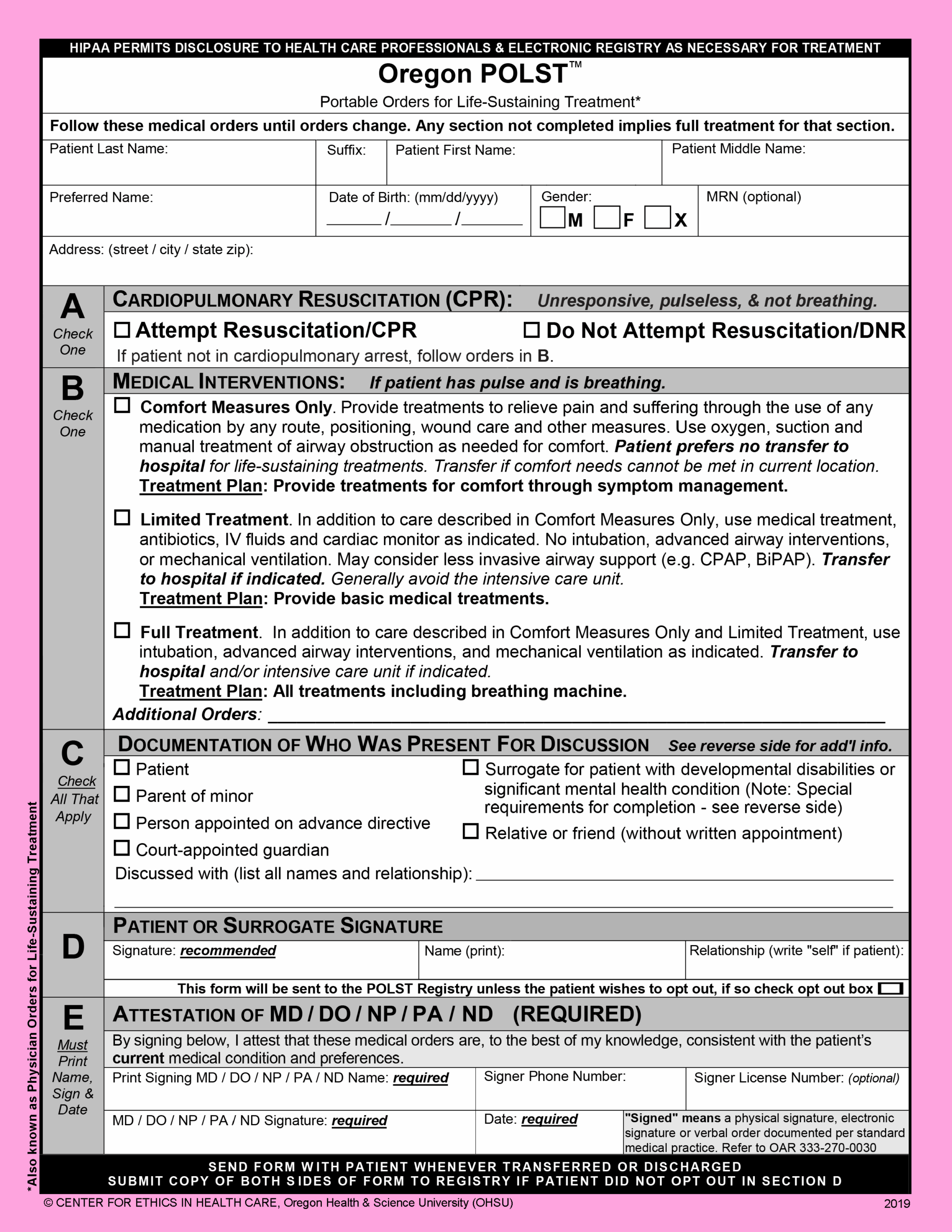 Oregon Removes Feeding Tube Option From End Of Life Medical Directive Form OPB
