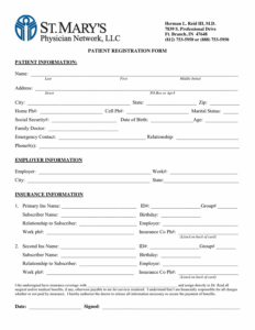 Patient Registration Form Download Free Documents For PDF Word And Excel