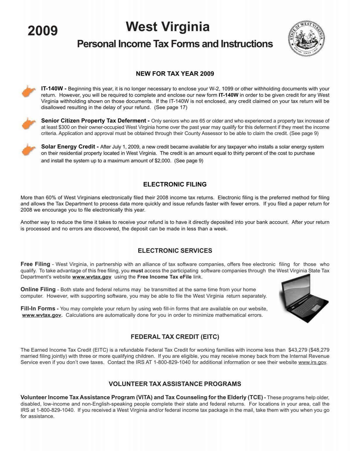 Personal Income Tax Forms And Instructions State Of West Virginia