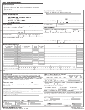 Printable Ada Dental Claim Form 2012