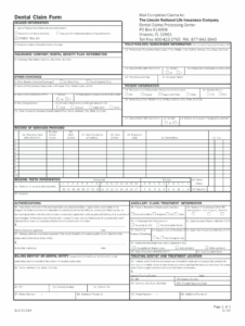 Printable Ada Dental Claim Form 2024