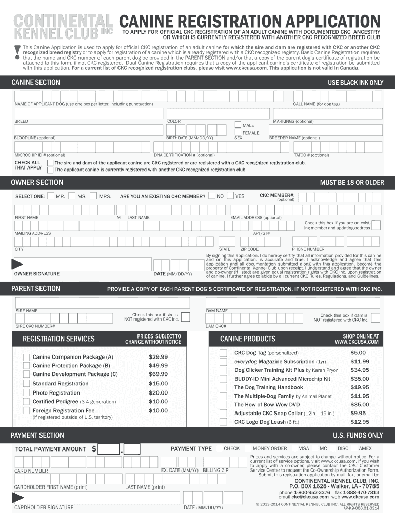 Printable Ckc Registration Forms Printable Form 2024