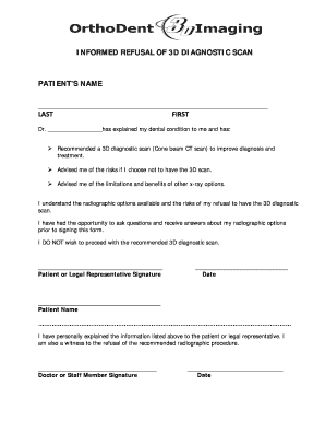 Printable Dental X Ray Refusal Form Fill Online Printable Fillable 