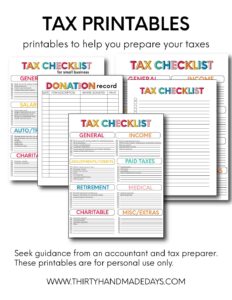 Printable Tax Forms For Your Budget Binder