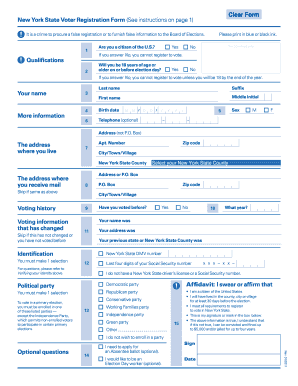 Printable Voter Registration Form Ny Fill Online Printable Fillable 