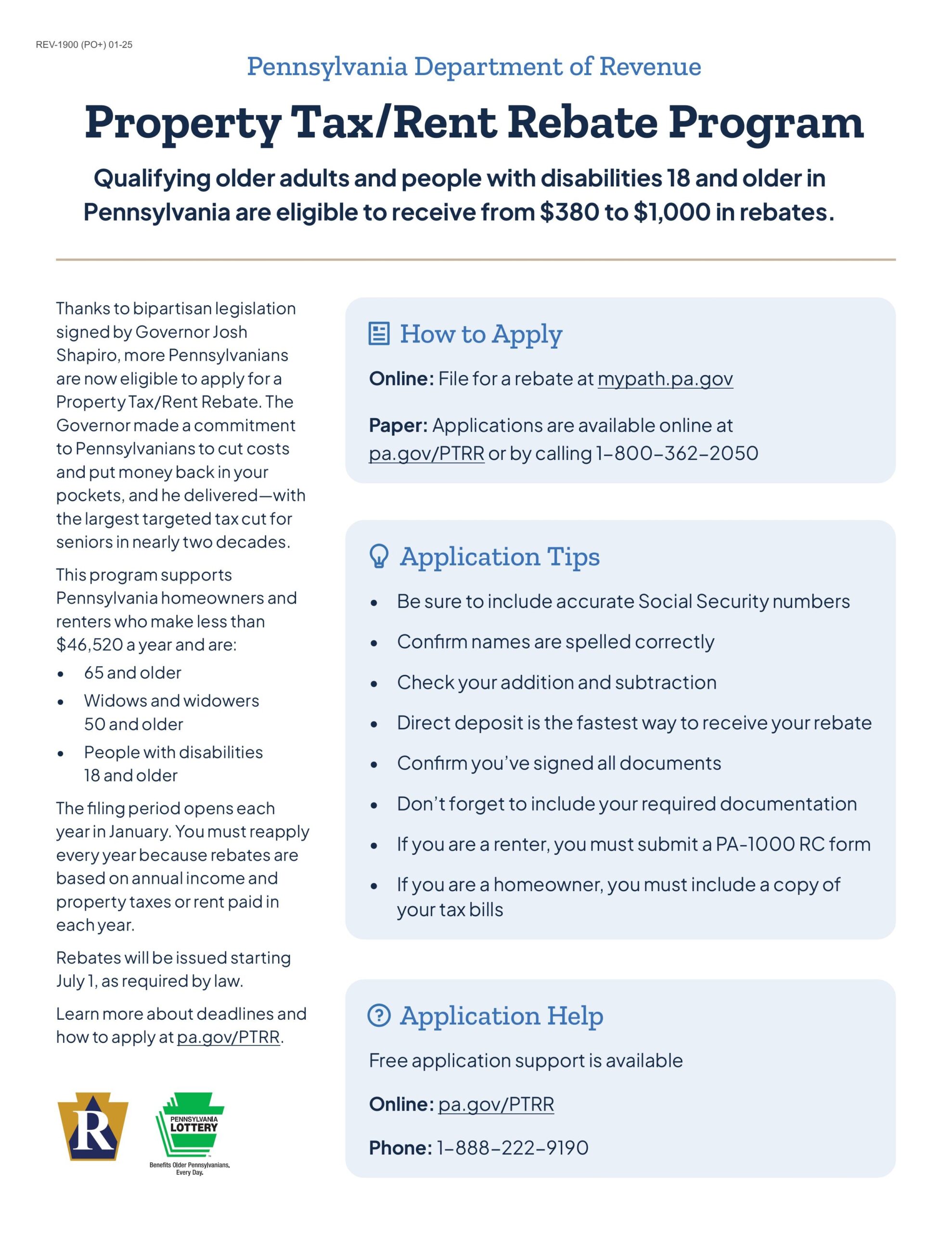 Property Tax Rent Rebate Toolkit Department Of Revenue Commonwealth Of Pennsylvania