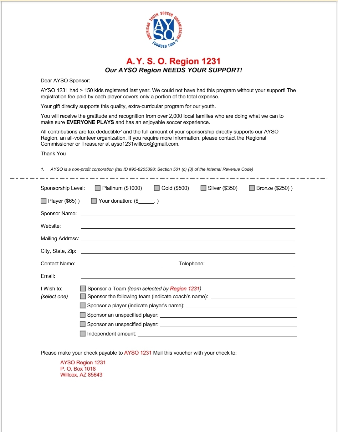 Sponsor Info