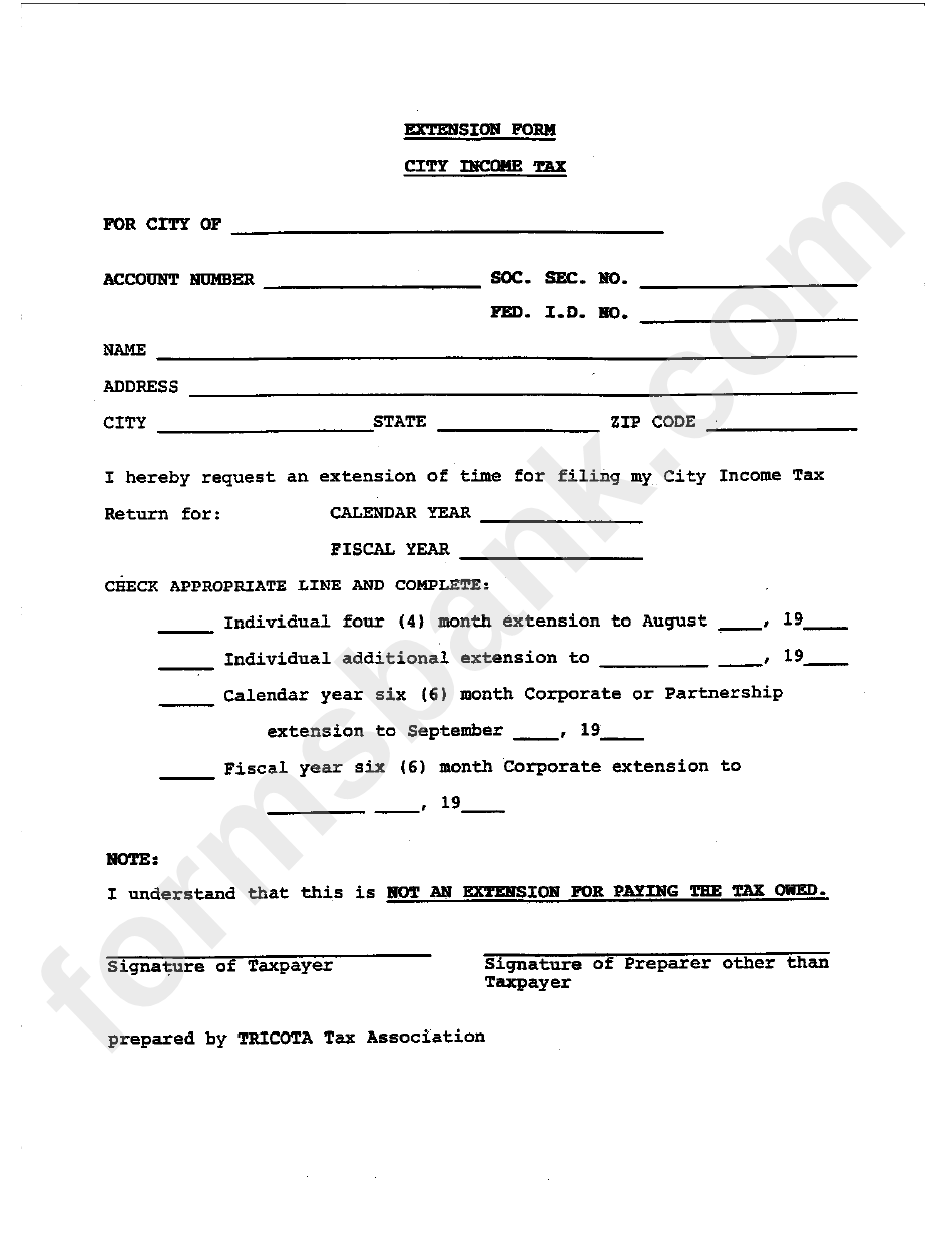 Tax Extension Printable Form Printable Party Favors