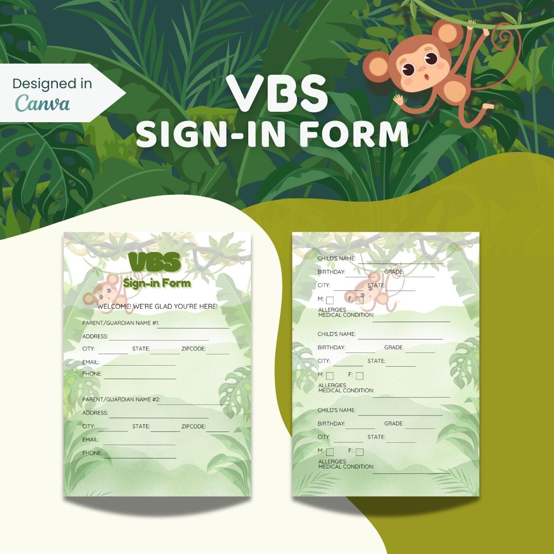Vbs Registration Form Digital Download Etsy New Zealand