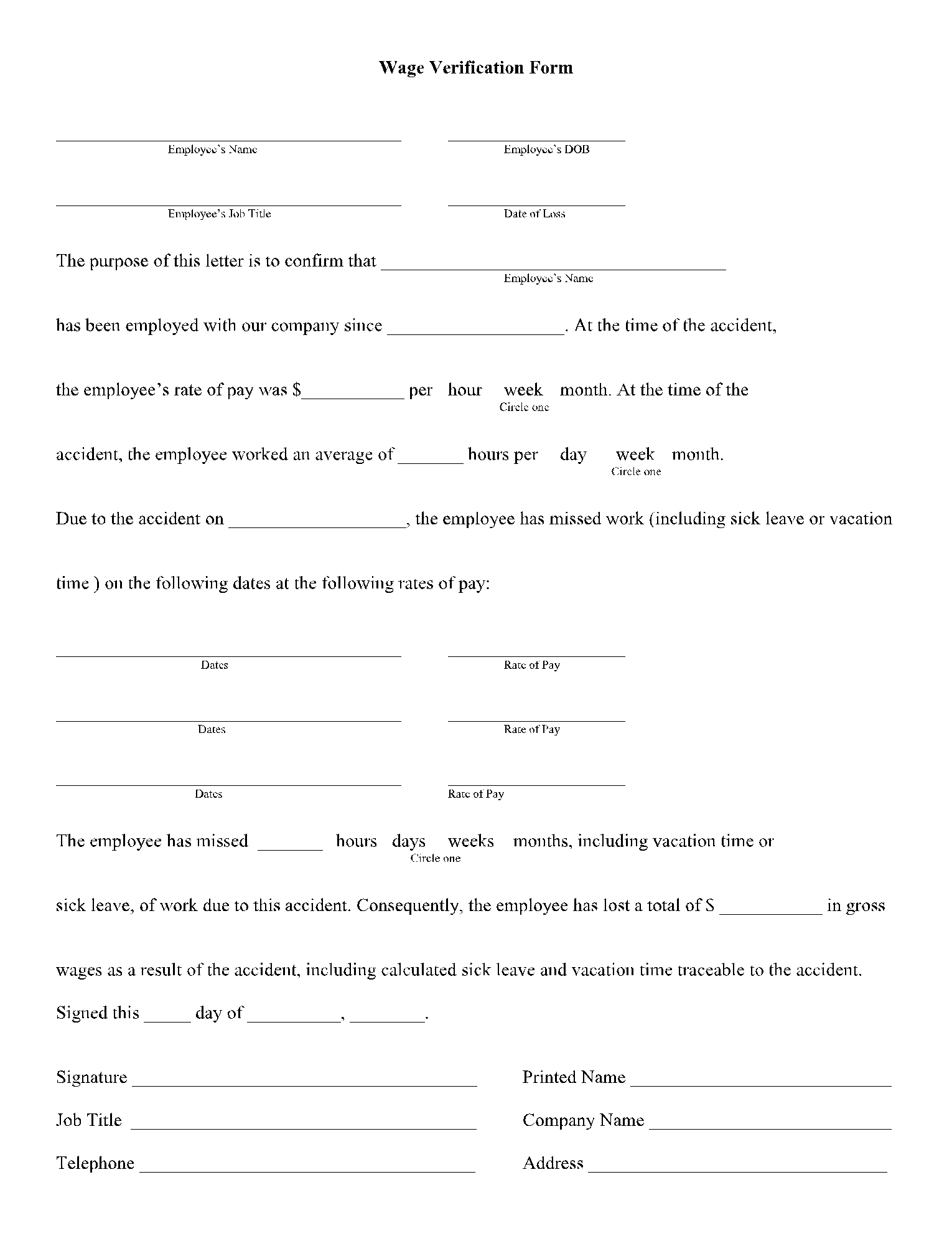 Verification Form Templates Free CocoSign