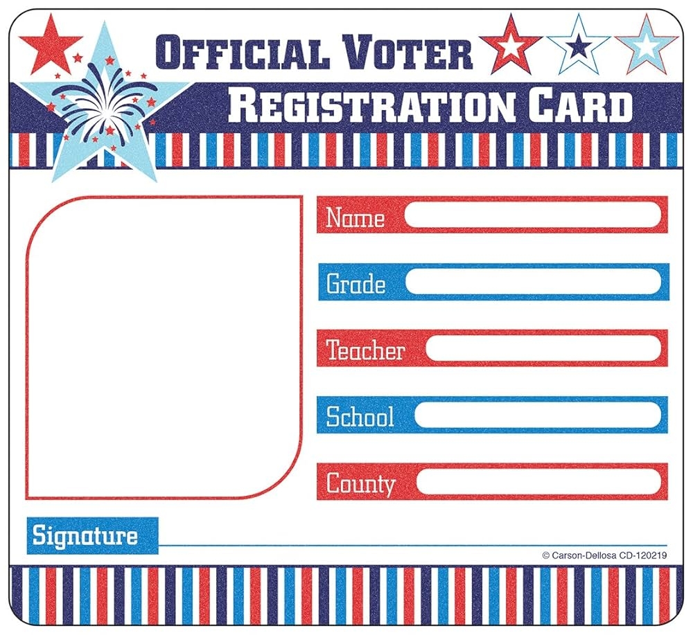 Voter Registration Card Cut outs