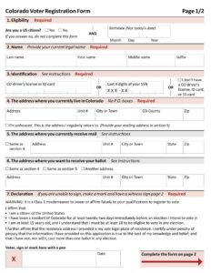 Voter Registration Form Instructions Boulder County