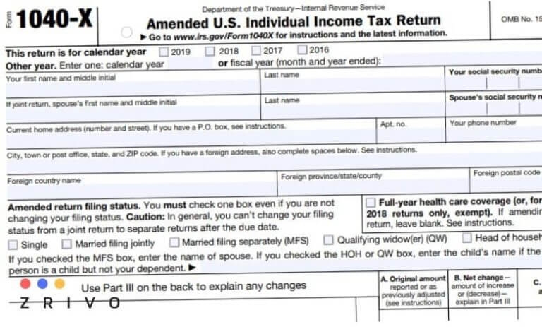 1040 X Form Instructions 2024 2025 Amended Tax Return