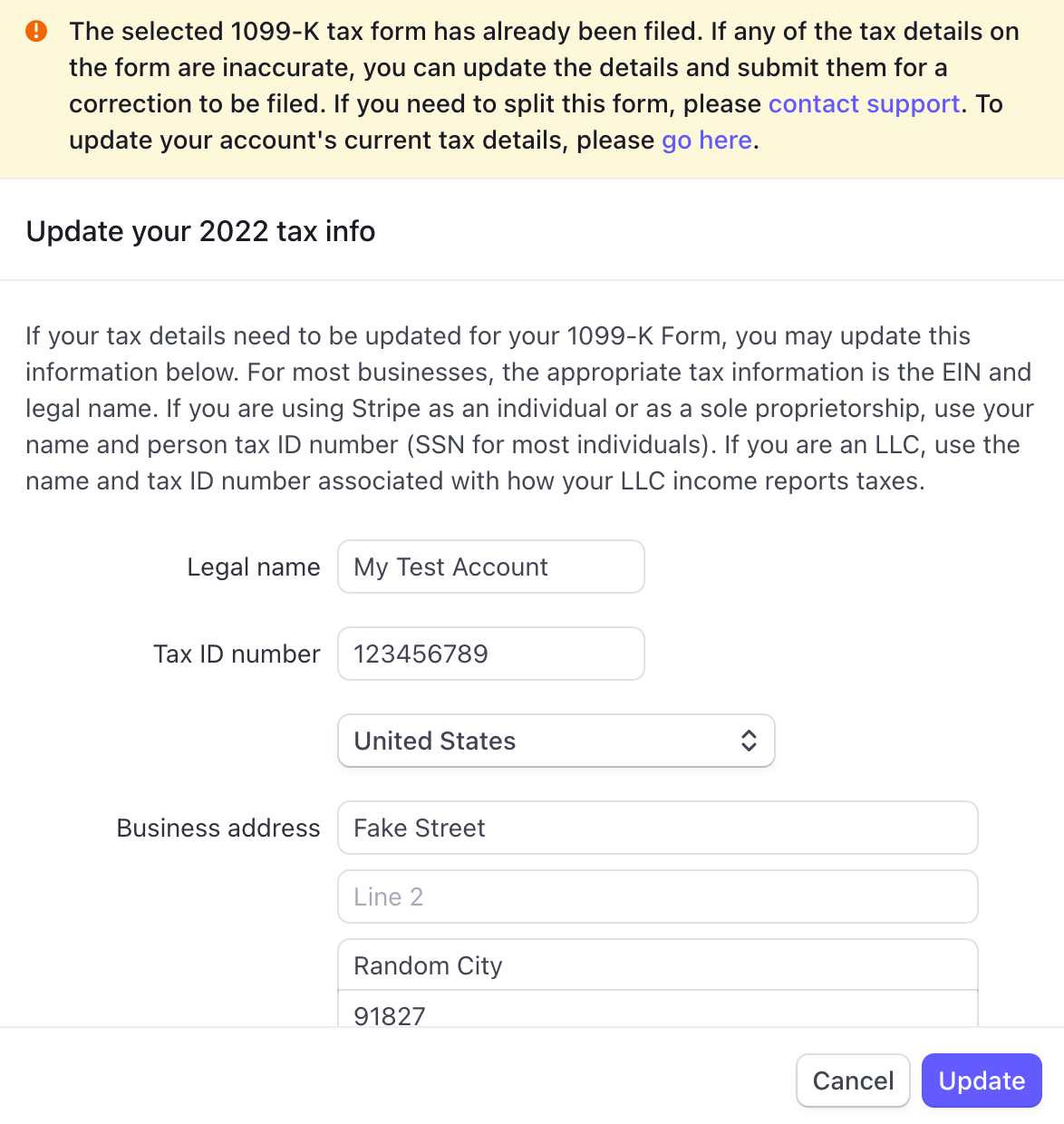 1099 K Forms Issued By Stripe Updates Corrections And Splits Stripe 