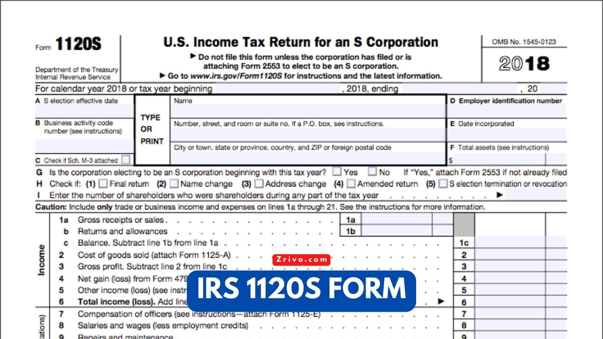 1120S Form 2024 2025