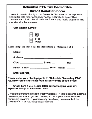 18 Printable Donation Form For Taxes Templates Fillable Samples In 