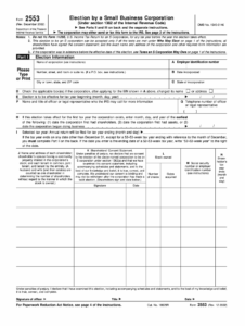 2002 Form IRS 2553 Fill Online Printable Fillable Blank PdfFiller