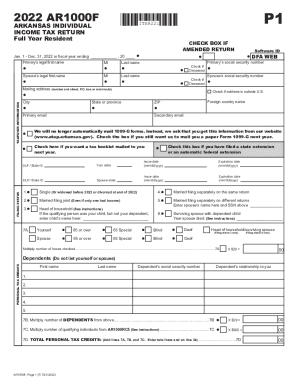 2016 Form AR DFA AR1000F Fill Online Printable Fillable Blank 