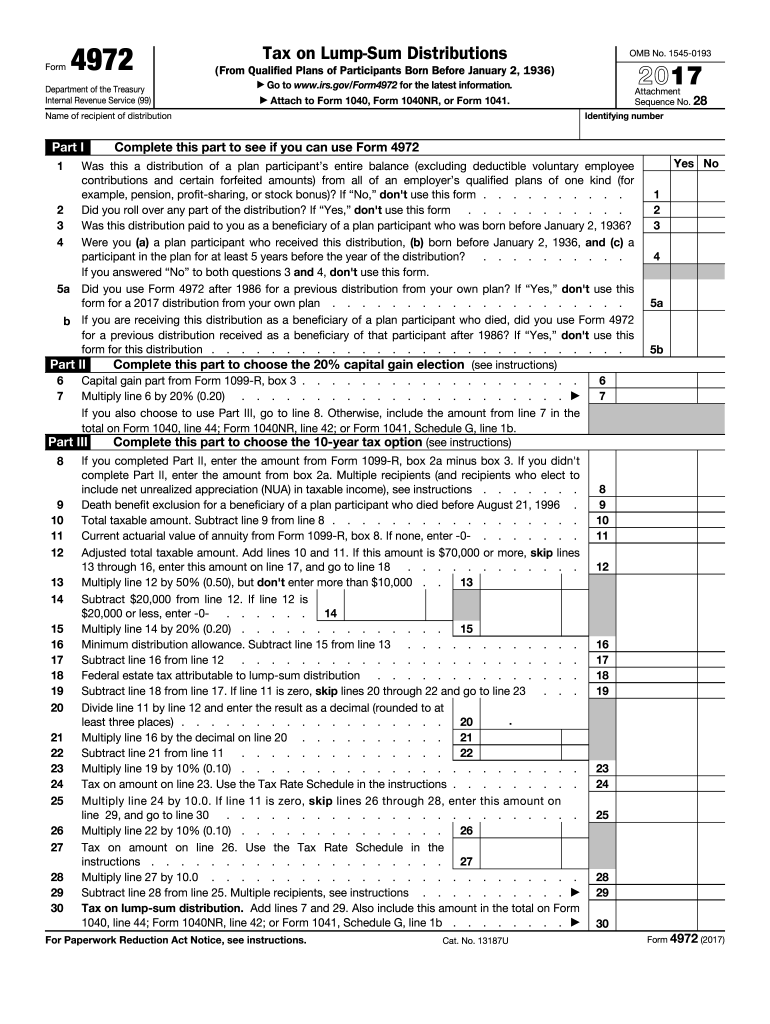 2017 Form IRS 4972 Fill Online Printable Fillable Blank PdfFiller