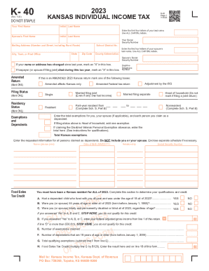 2023 2025 Form KS DoR K 40 Fill Online Printable Fillable Blank 