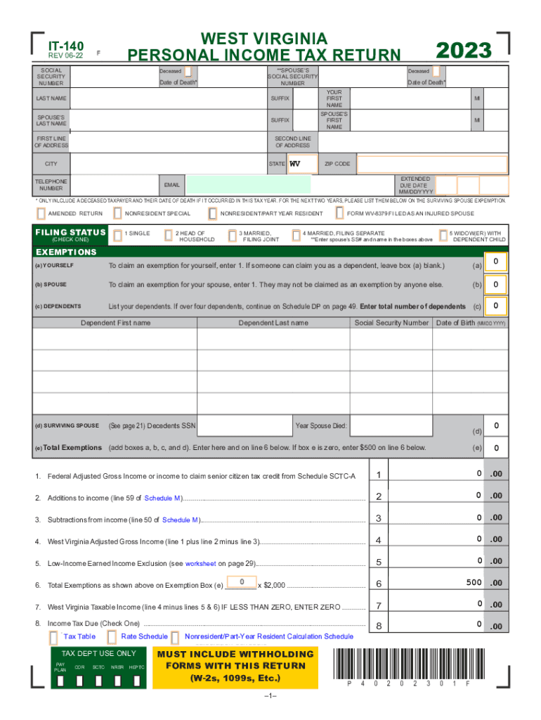 2023 Form WV DoR IT 140 Fill Online Printable Fillable Blank PdfFiller
