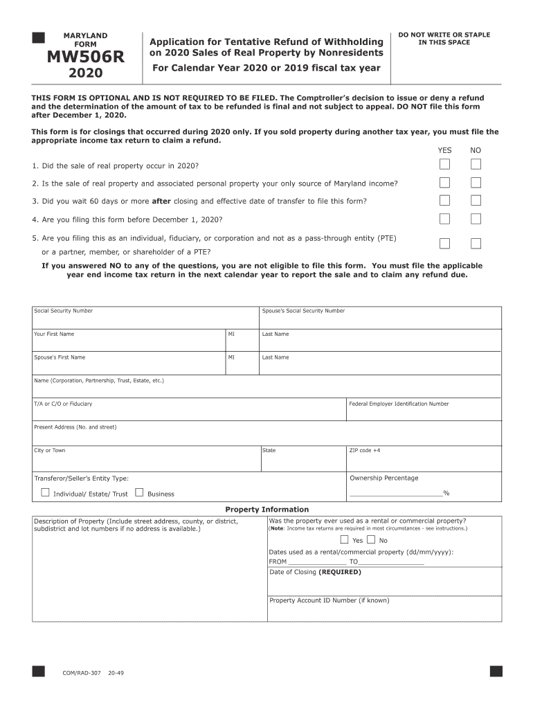 2023 Maryland State Tax Form Printable Forms Free Online