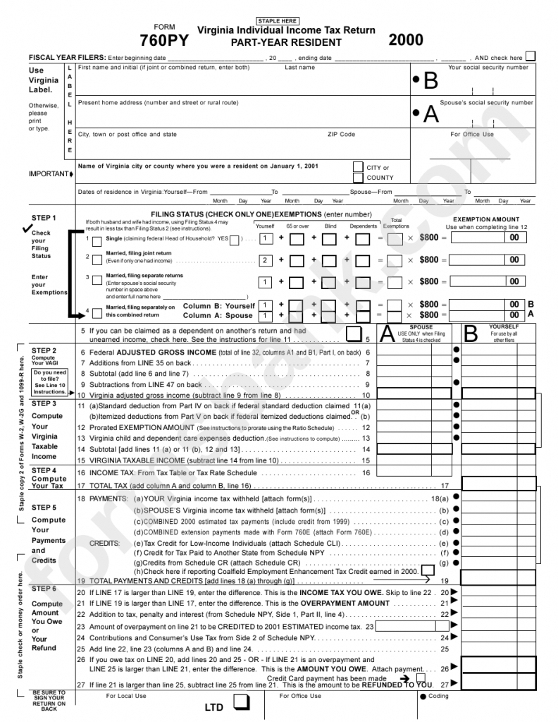 2023 Va Tax Form 760 Instructions