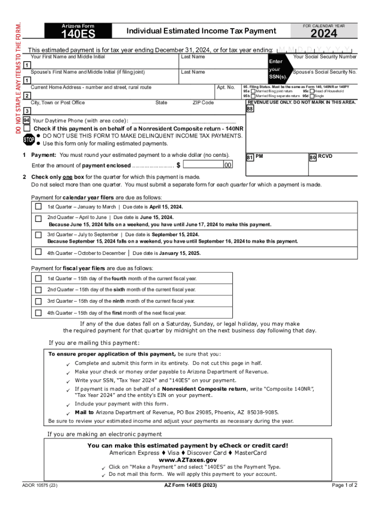 2024 140 Es Estimated Tax Form Fill Out Sign Online DocHub