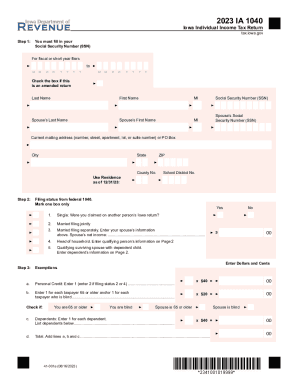 2024 Form IA DoR 1040 Fill Online Printable Fillable Blank PdfFiller