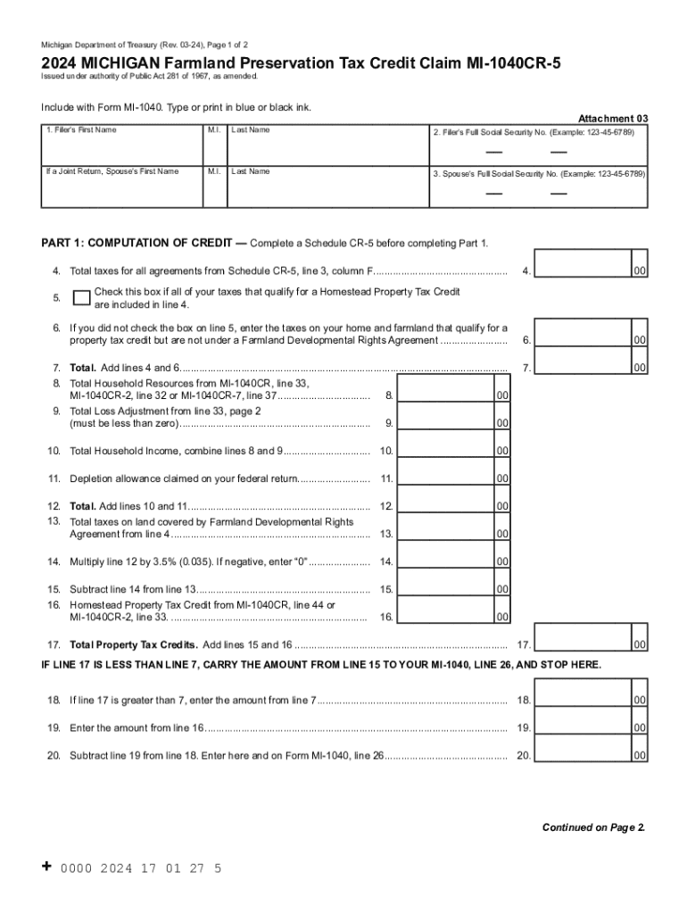 2024 Form MI MI 1040CR 5 Fill Online Printable Fillable Blank