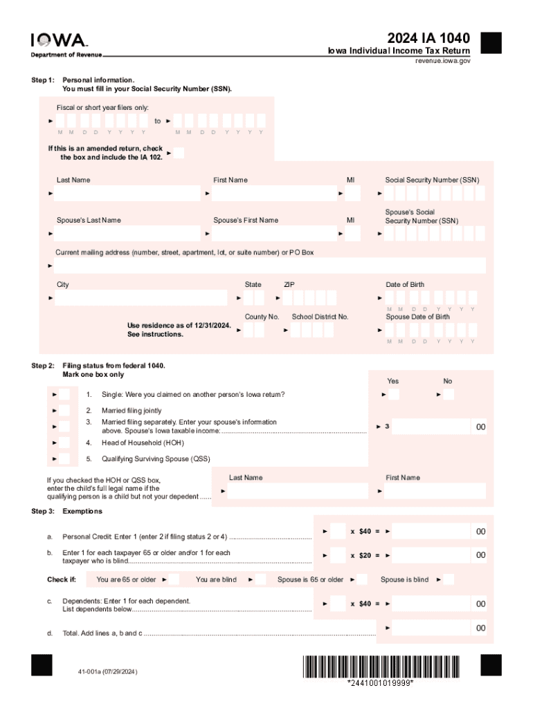 2024 Iowa 1040 Complete With Ease AirSlate SignNow