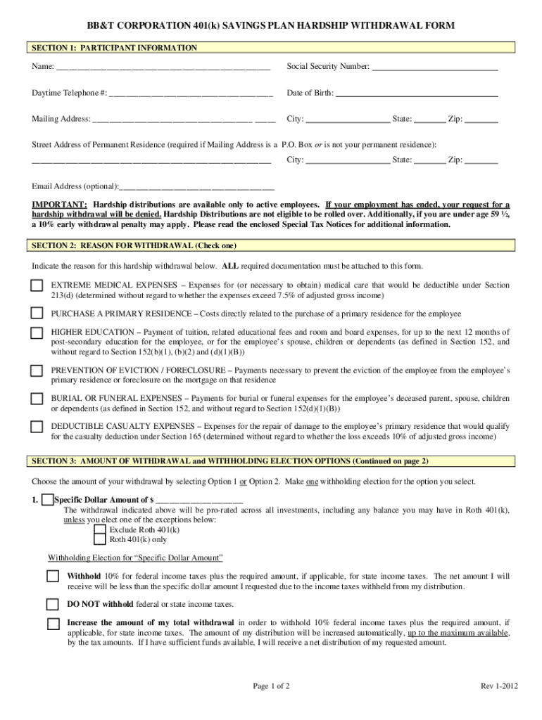 401k Withdrawal Form Fill Online Printable Fillable Blank PdfFiller