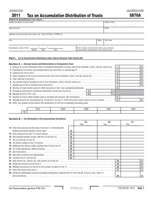 5870A Form California Franchise Tax Board