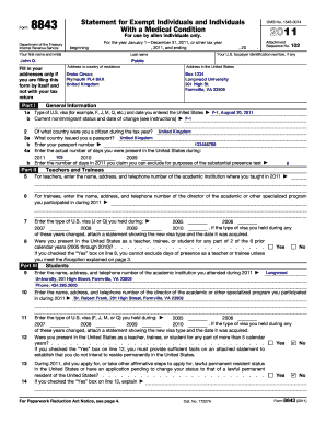 8843 Sample Fill Online Printable Fillable Blank PDFfiller