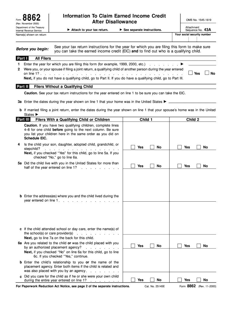 8862 Tax Form Fill And Sign Printable Template Online US Legal Forms