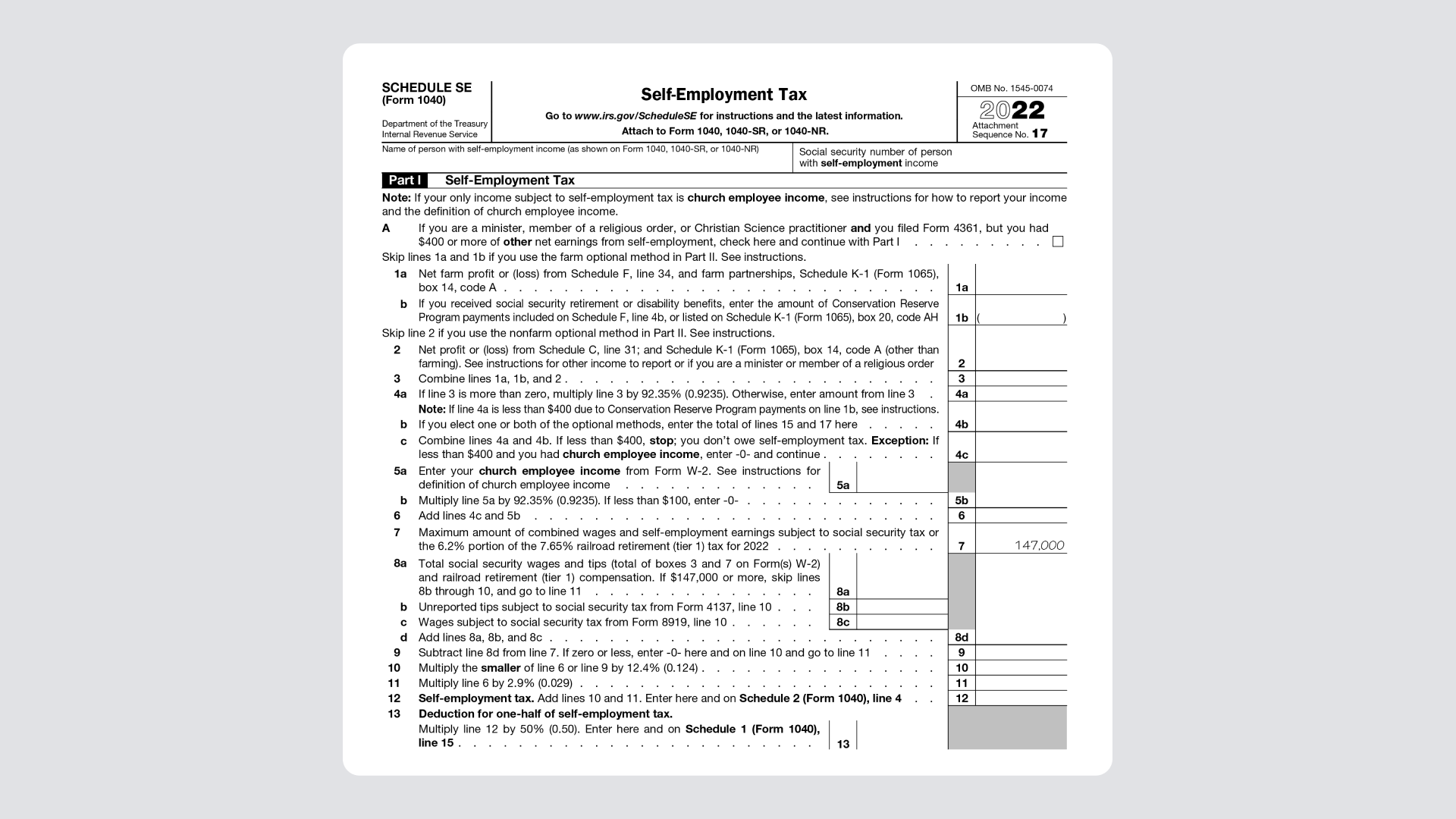 A Step by Step Guide To The Schedule SE Tax Form